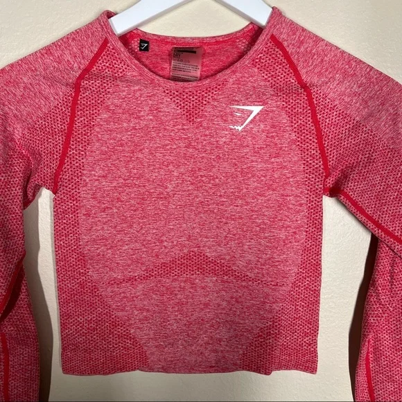Gymshark Womens Vital Seamless Long Sleeve Cropped Shirt Size XS - Picture 3 of 7